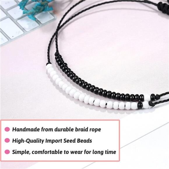 Pinky Promise Matching Bracelet for Couples Soulmate Man Distance Relationship - Picture 3 of 7